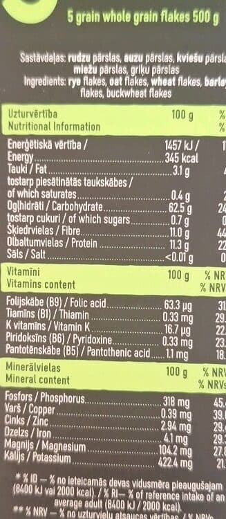 Open Food Facts 5 grain whole grain flakes packshot