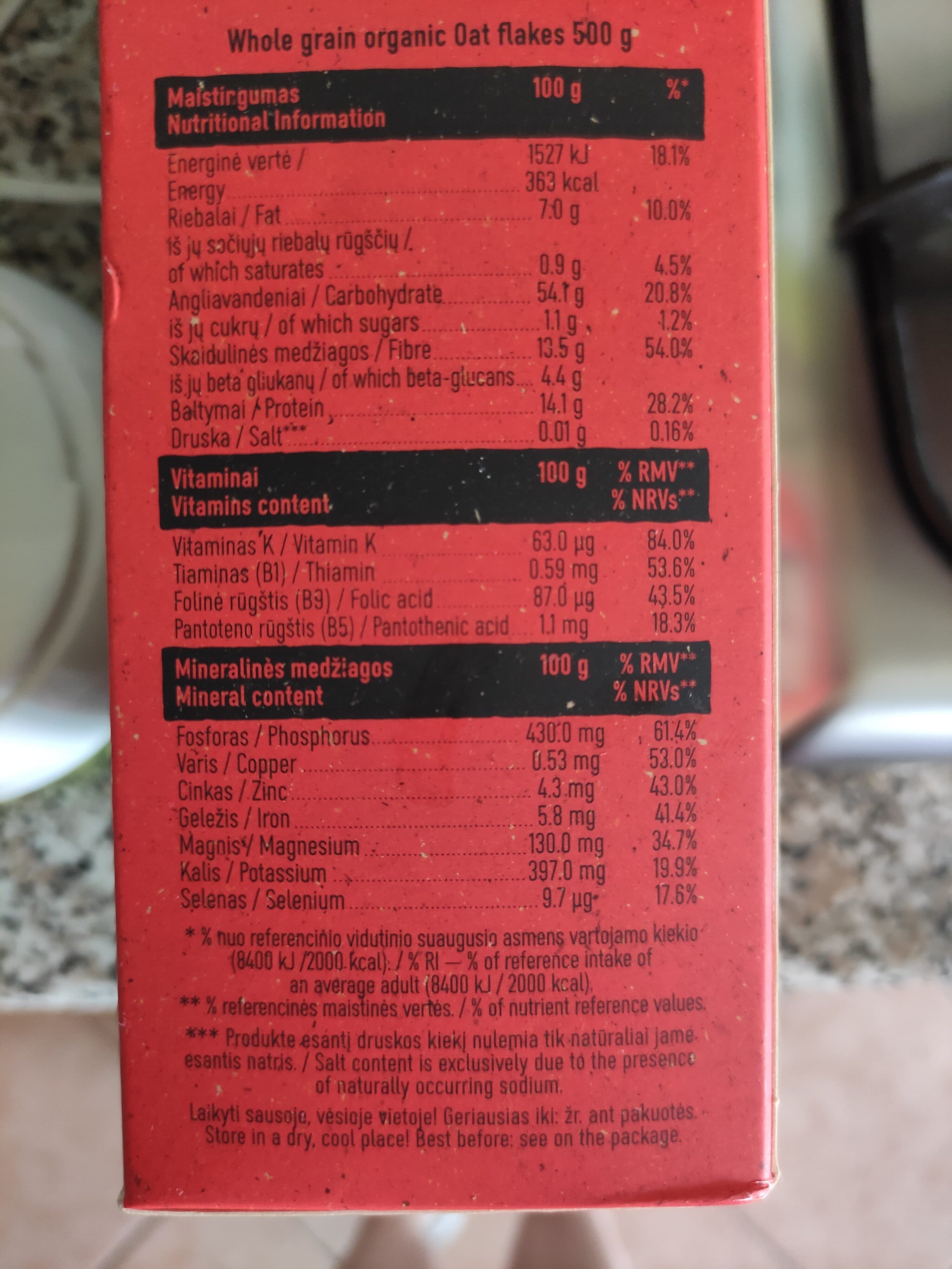 Dobele Whole grain organic oat flakes packshot
