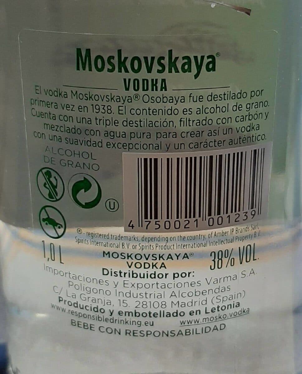 moskovskaya Vodka Moskovskaya packshot