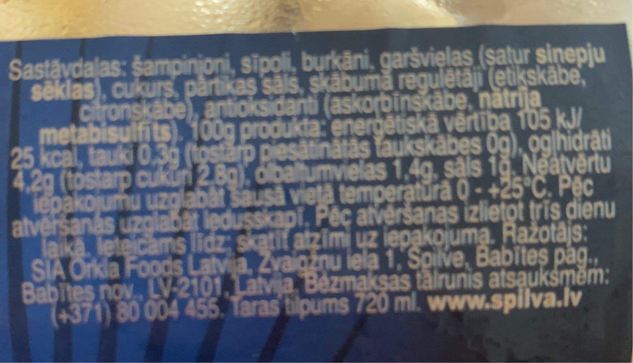 spilva šampinjoni marinēti packshot