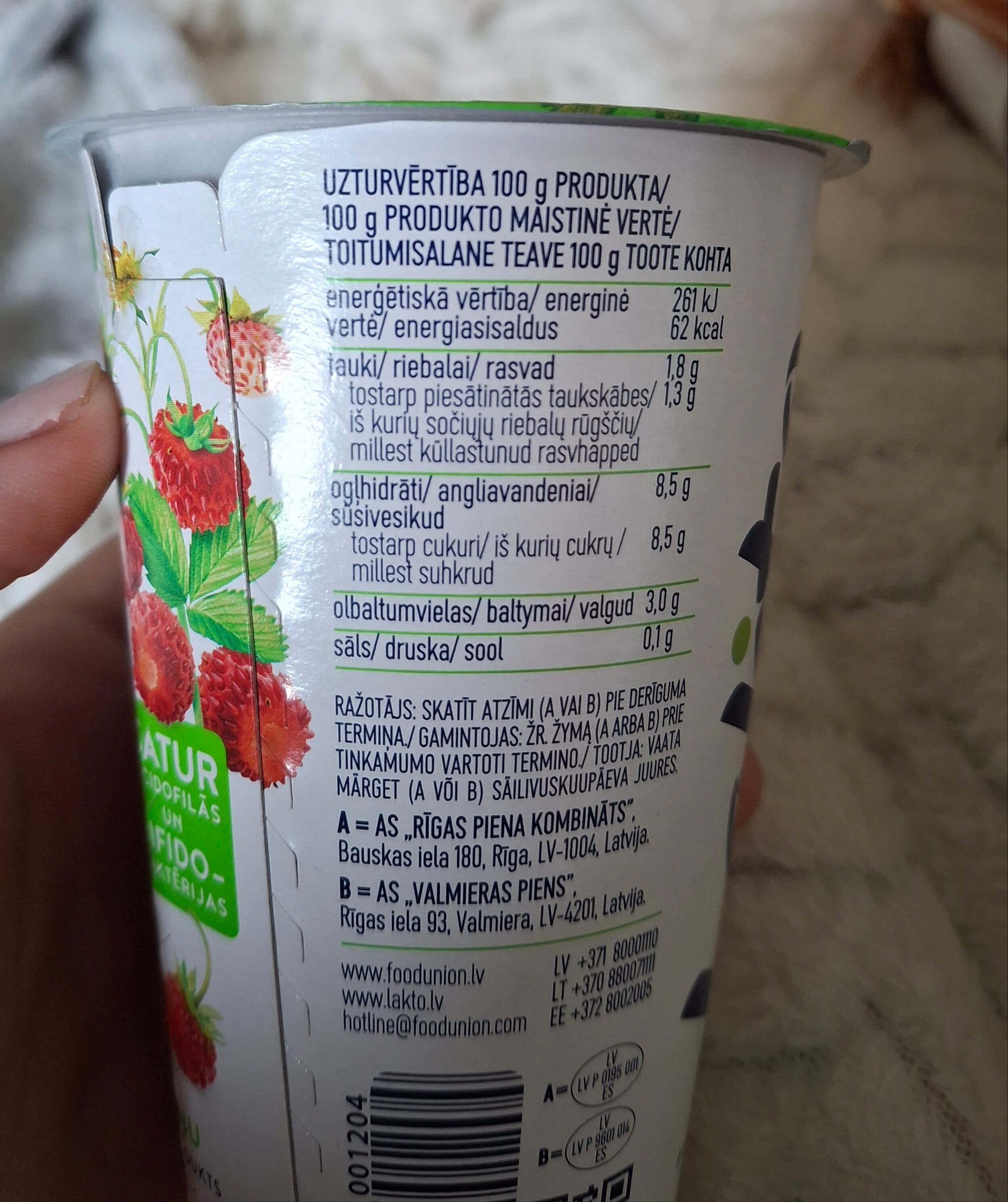 Lakto Meža Zemeņu Piena Produkts packshot
