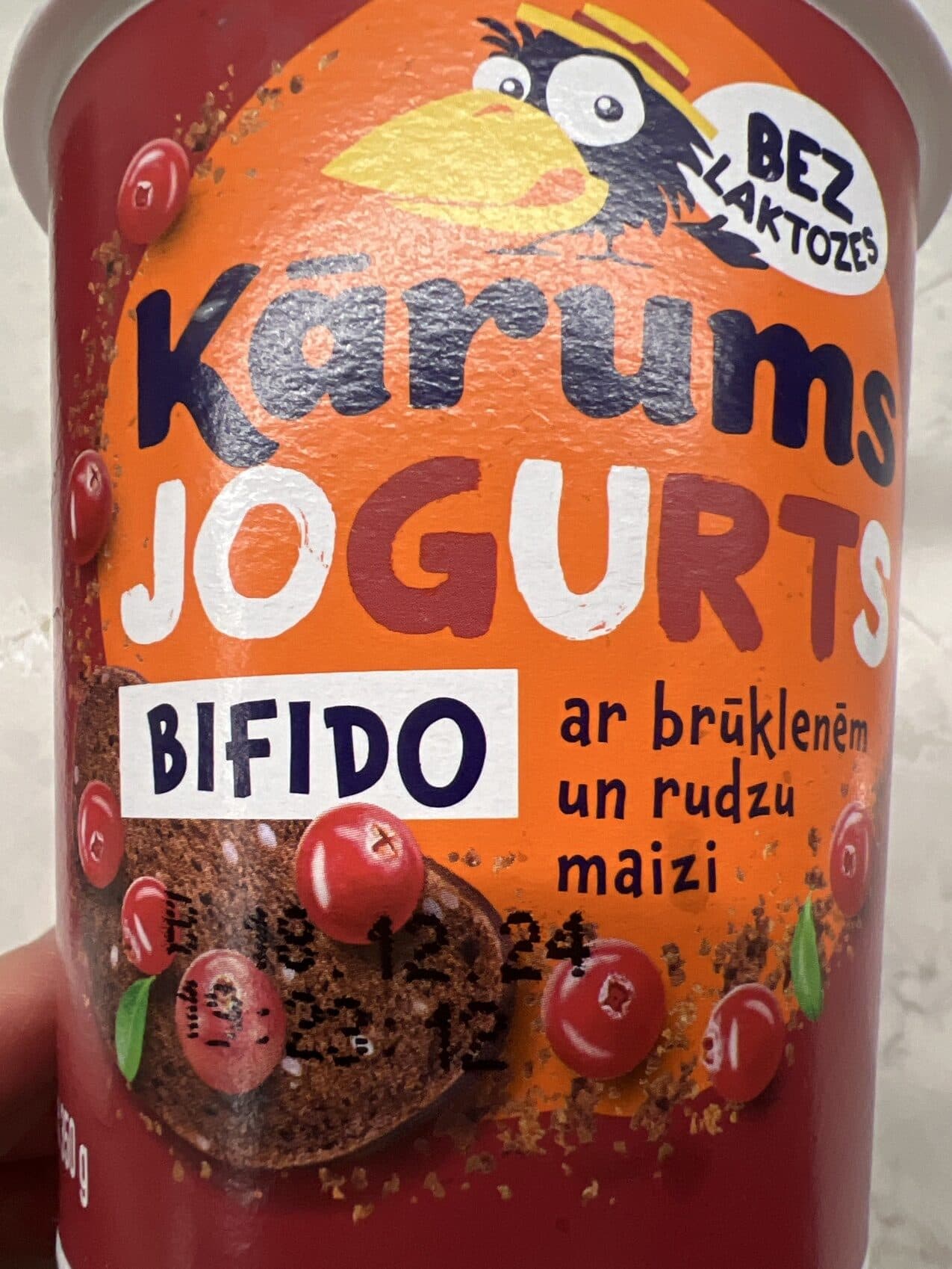 Kārums Bifido yogurts ar brūklenēm un rudzu maizi, bezlaktozes packshot