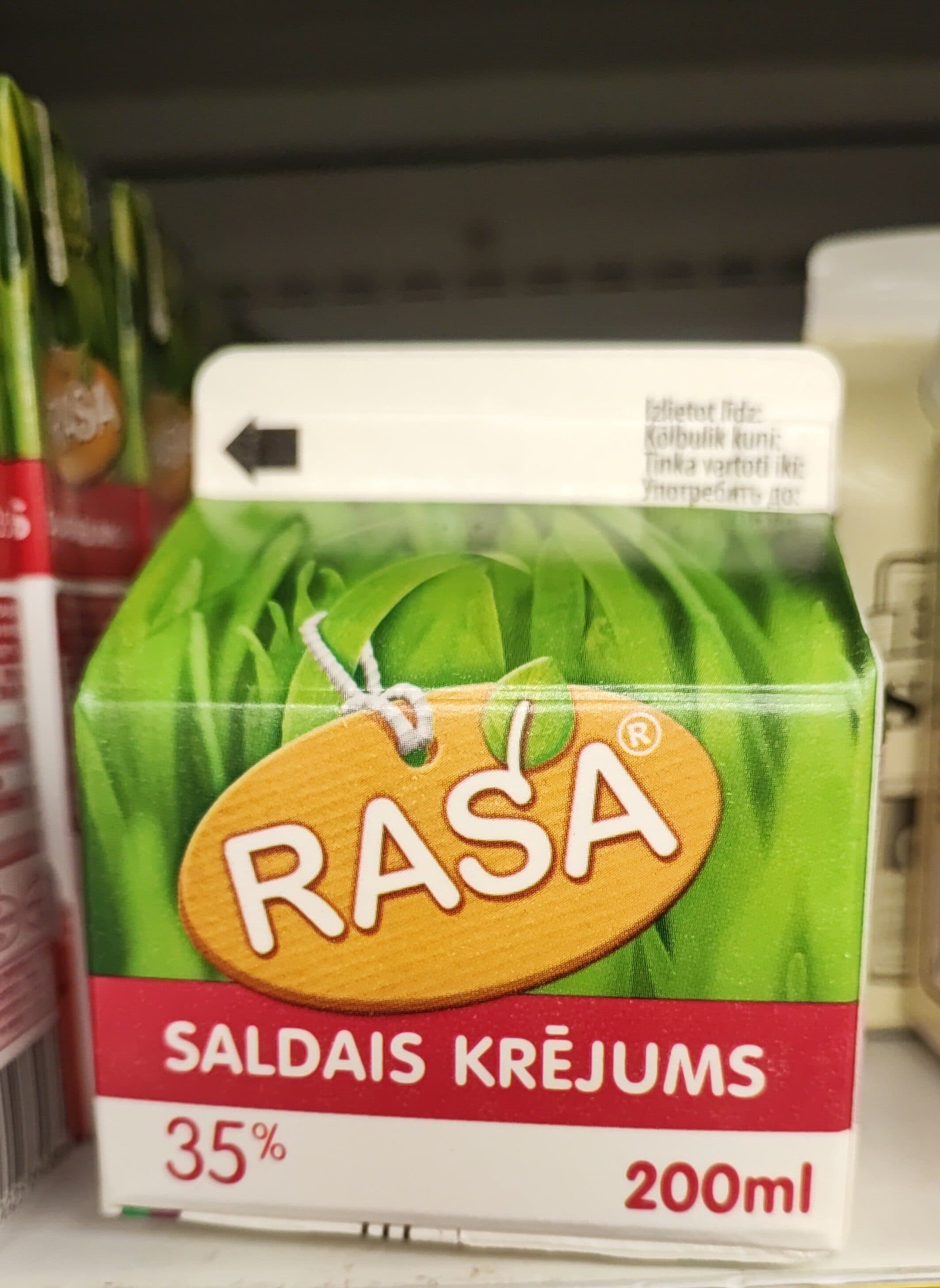Rasa saldais krējums packshot