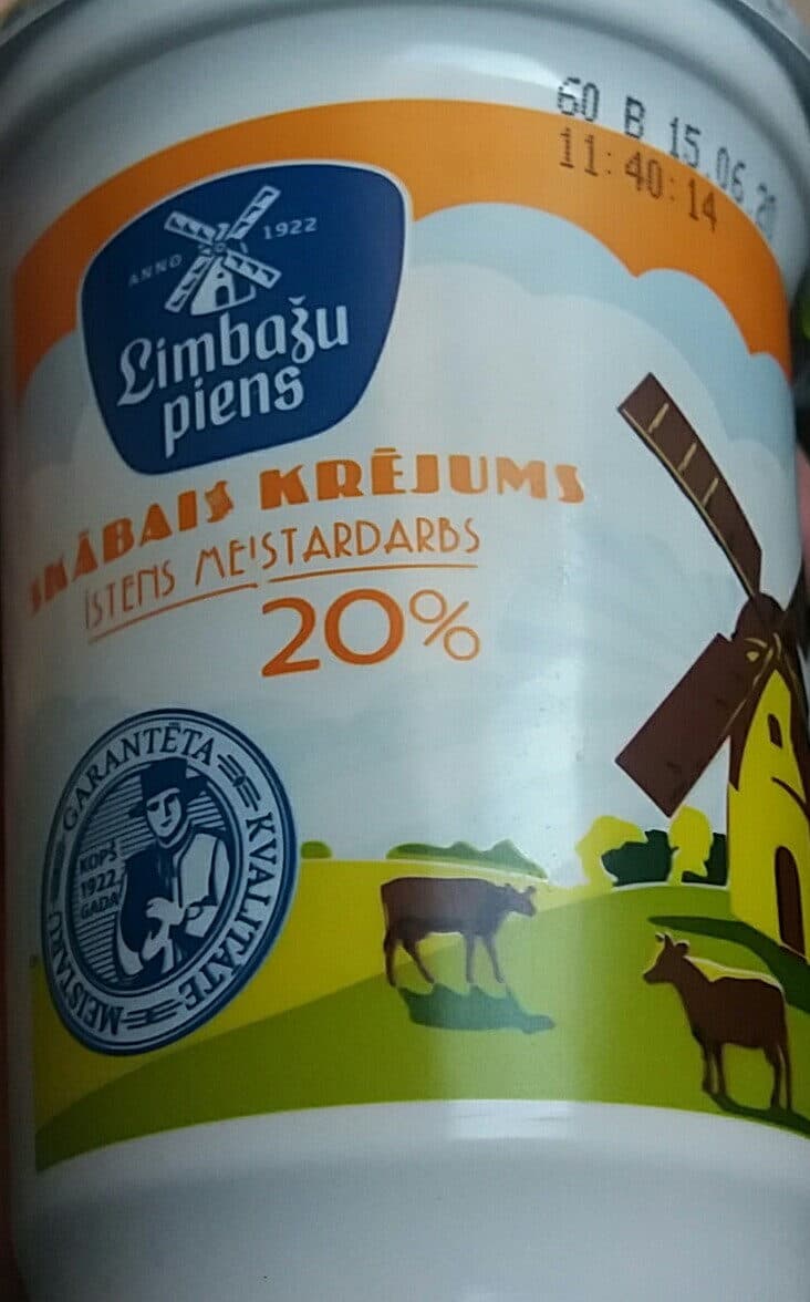 Limbažu piens 20% skābais krējums packshot