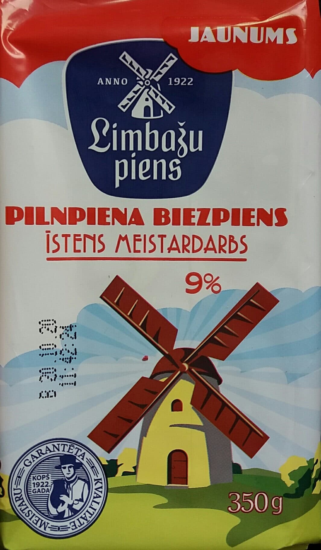 Limbažu piens 9% pilnpiena biezpiens packshot