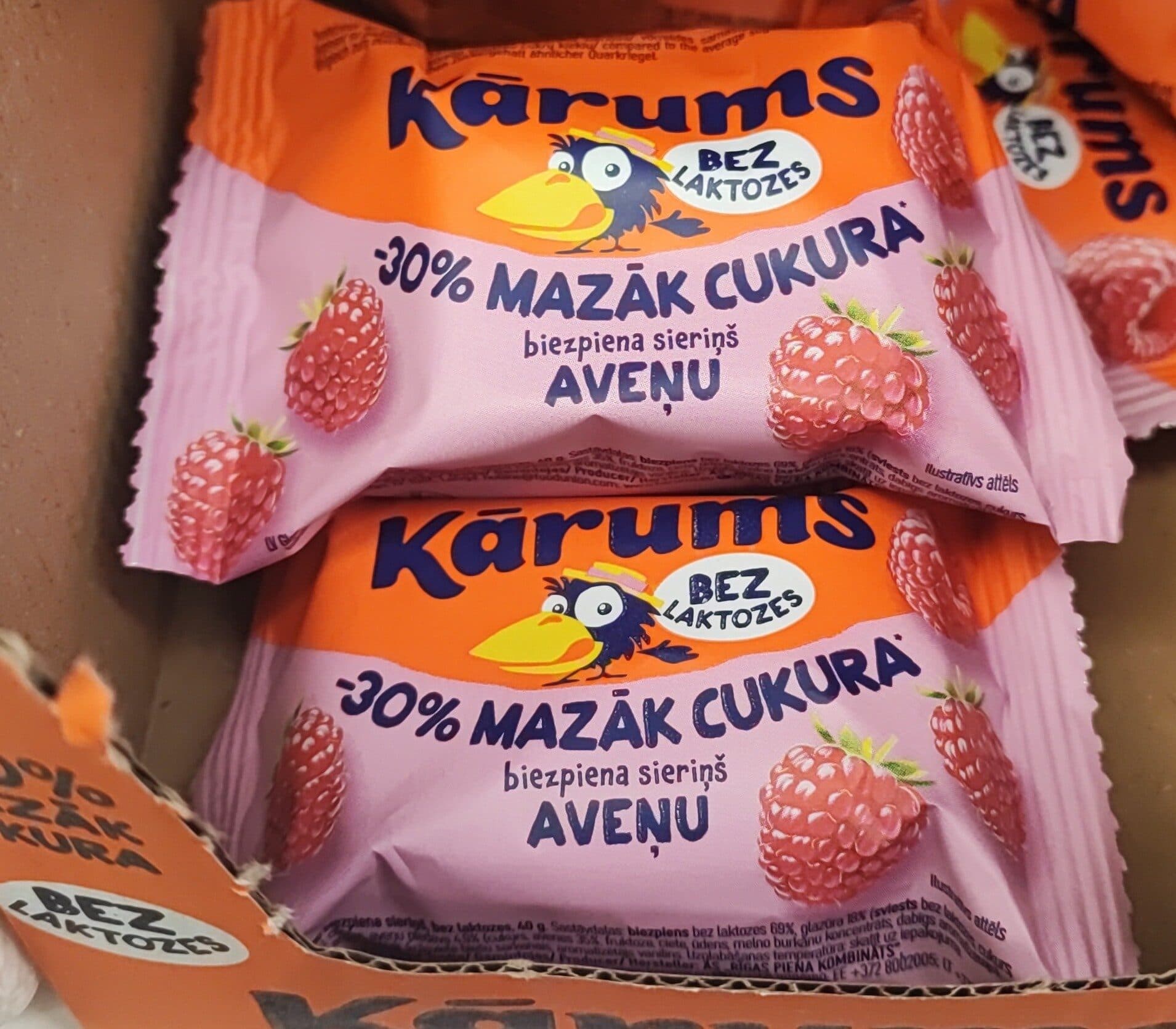 Karums Kārums aveņu biezpiena sieriņš, bezlaktozes packshot