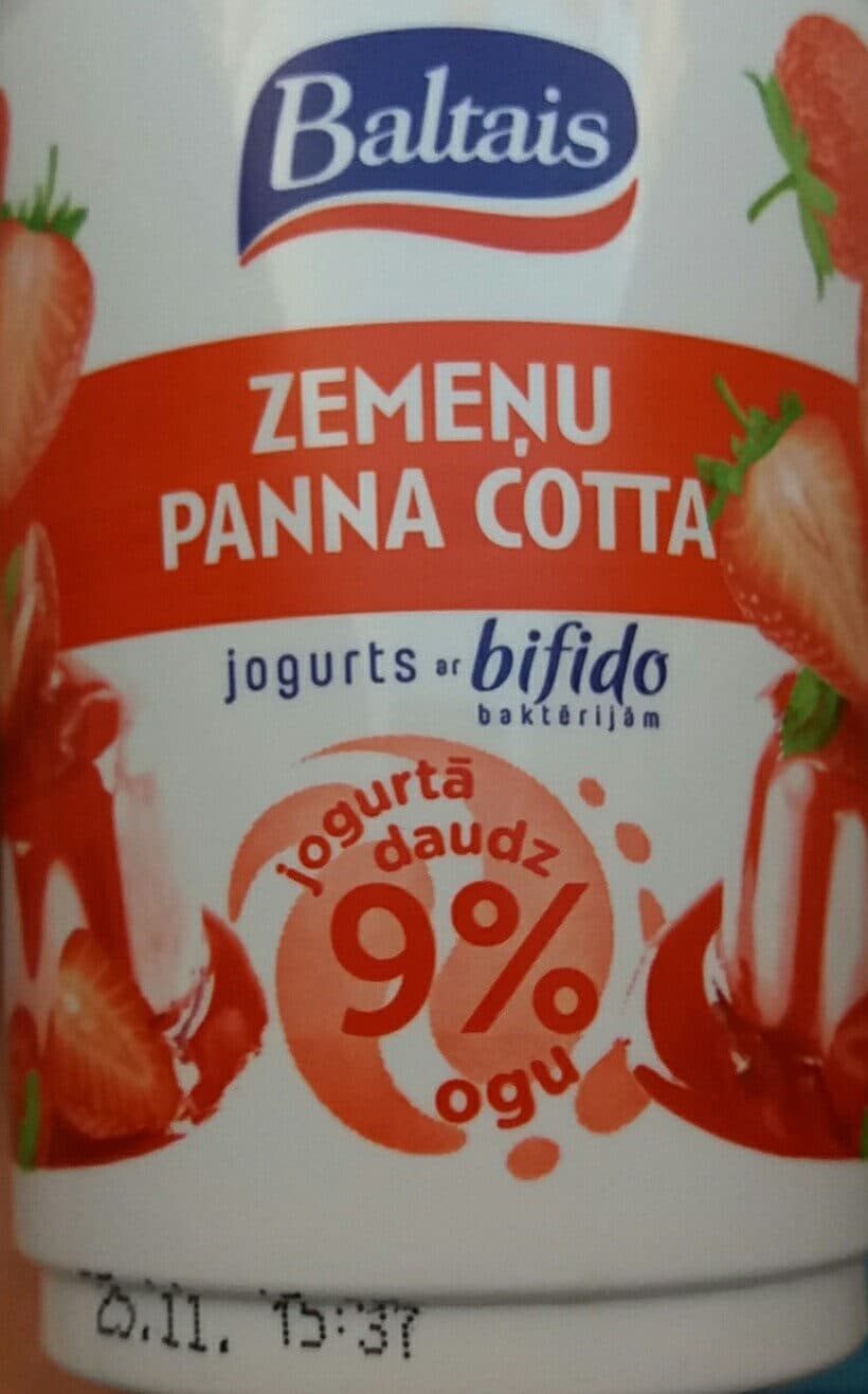 Baltais Jogurts ar bifido baktērijām Zemeņu Panna Cotta packshot