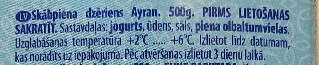 Baltais Skābpiena dzēriens turku Ayran packshot