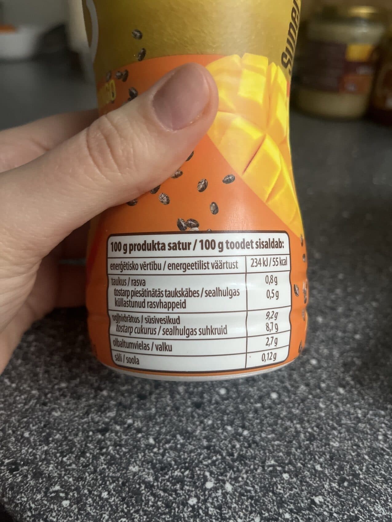 Baltais jogurts Baltais SuperBrok. mango čia packshot