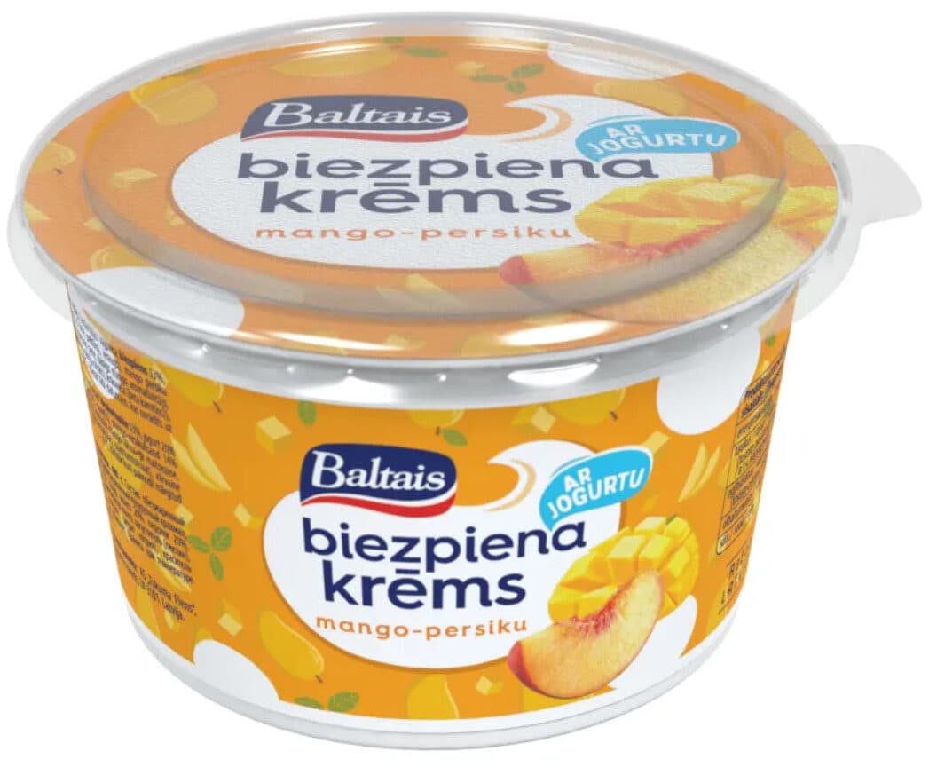 Baltais Biezpiena Krēms ar Jogurtu Mango-Persiku packshot