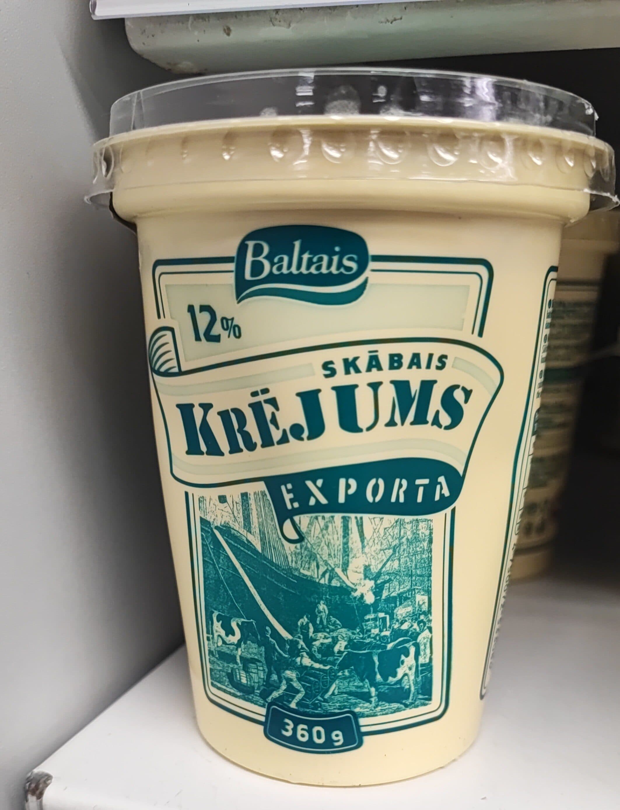 Baltais Sour cream 12% packshot