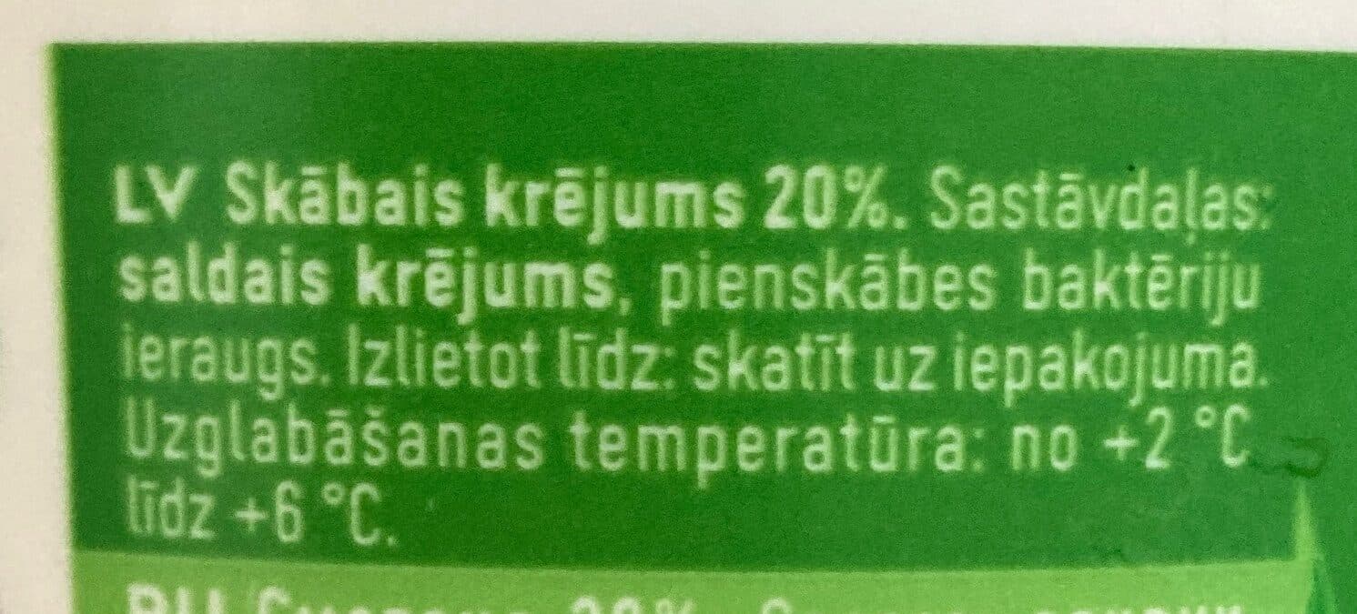 Food Union 20% skābais krējums packshot