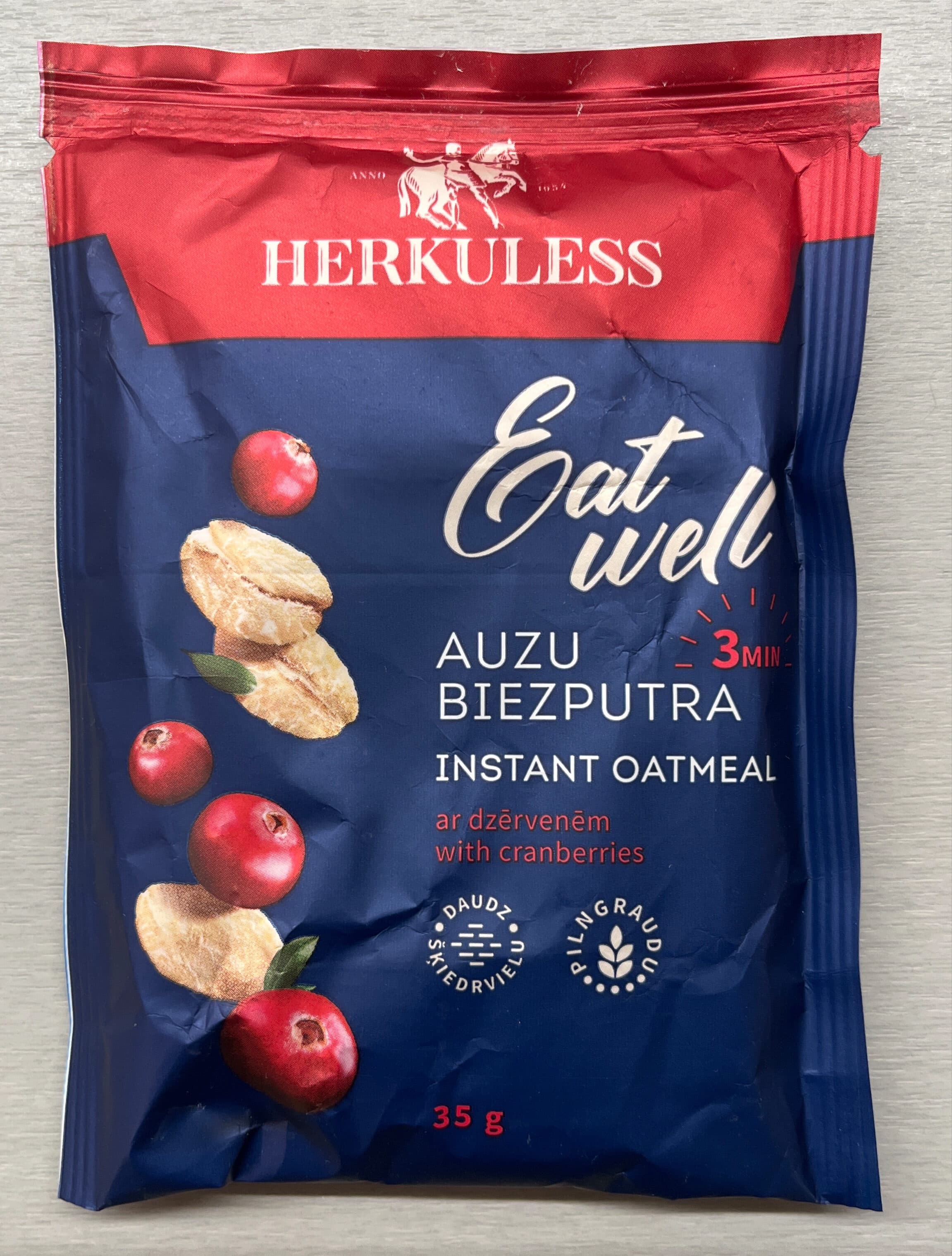 Herkuless Instant oatmeal packshot
