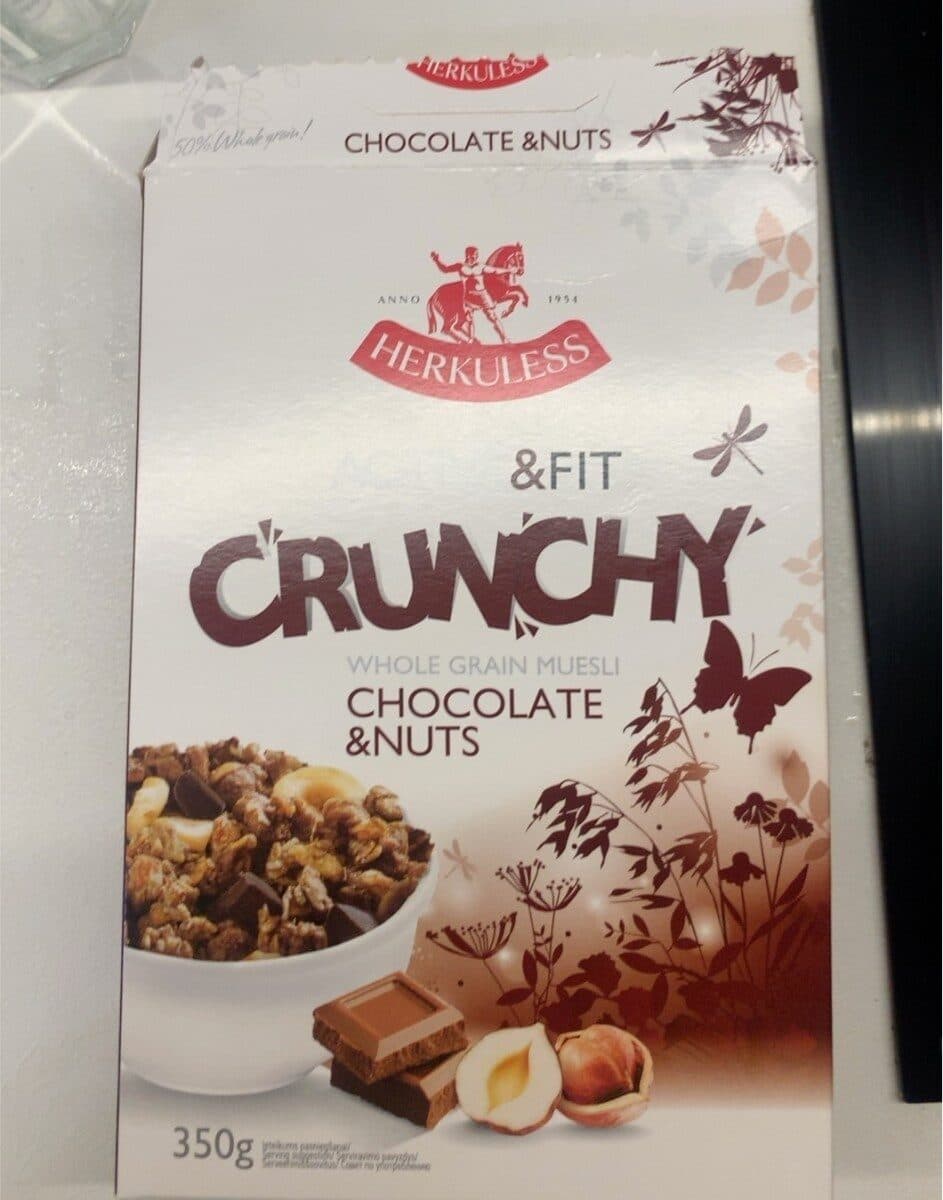 Herkuless Crunchy whole grain muesli chocokate & nuts packshot