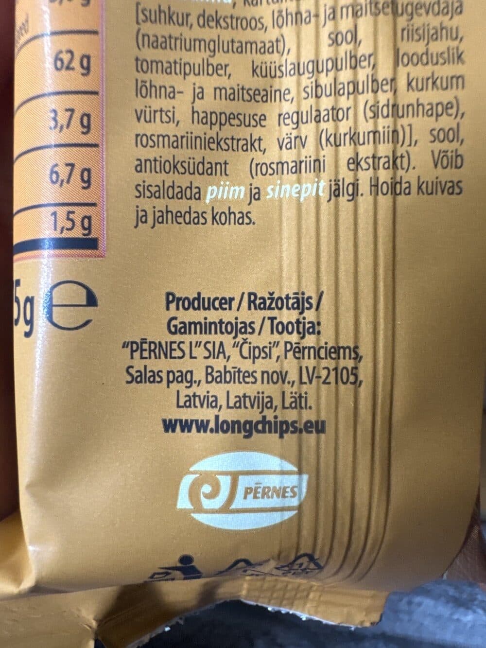 Long Chips Mashed Potato Snack Honey & BBQ packshot