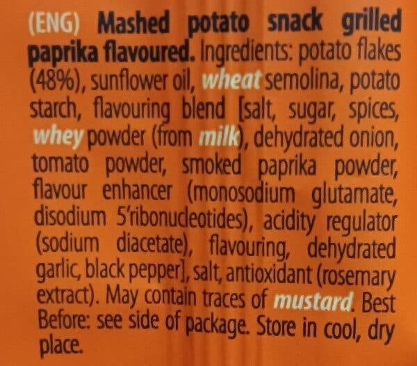 Long Chips Mashed Potato Snack Grilled Paprika packshot