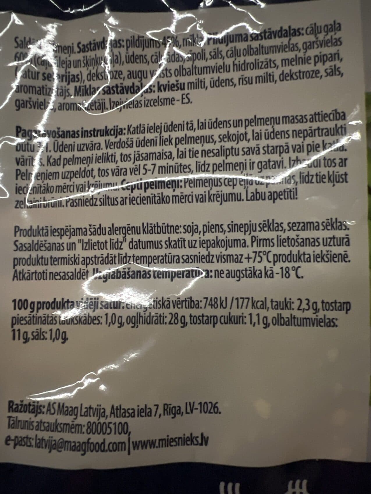 Rīgas Miesnieks Pelmeņi Mini Ar Cāļa Gaļu packshot