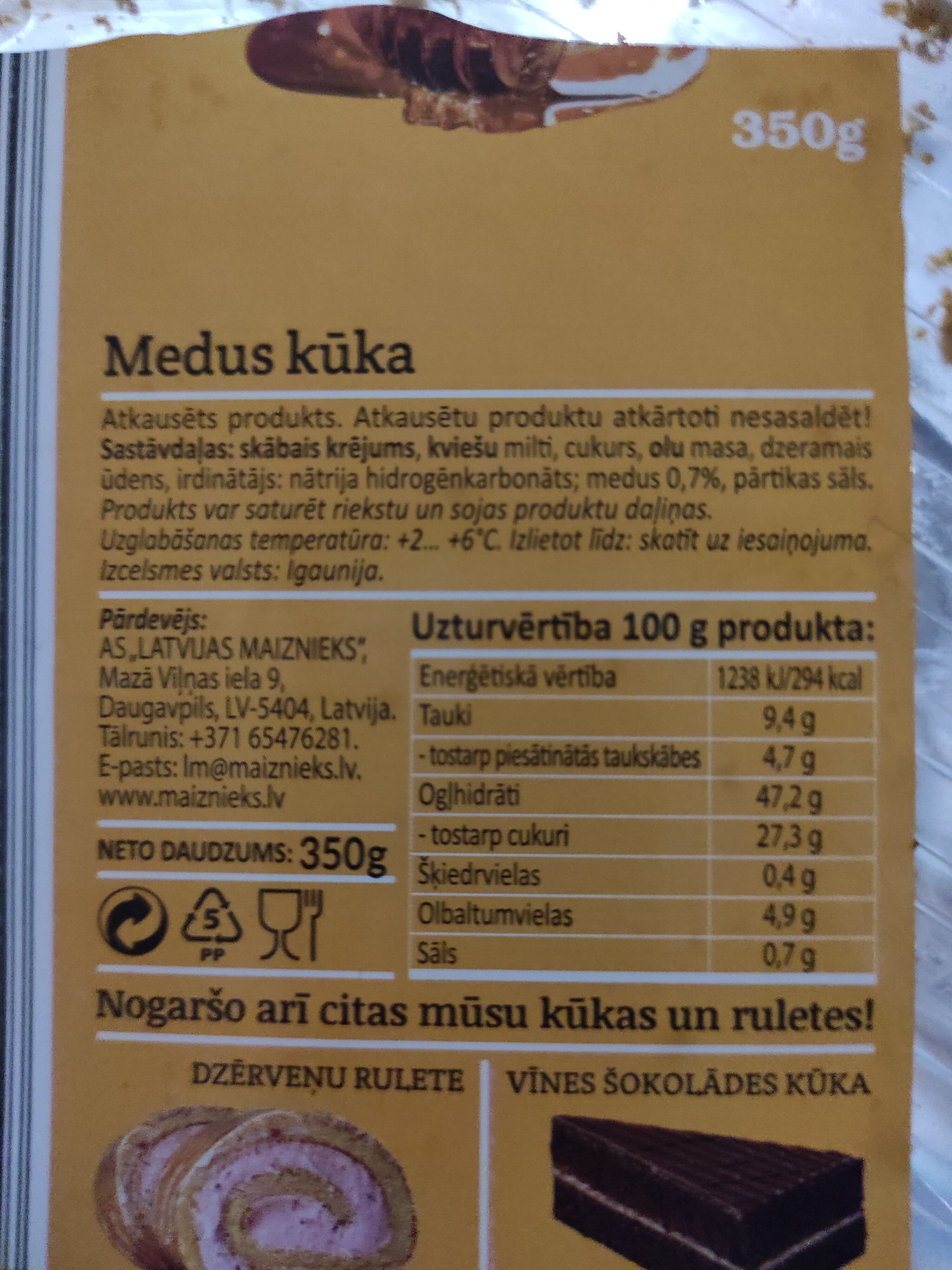 Latvijas maiznieks Medus kūka packshot