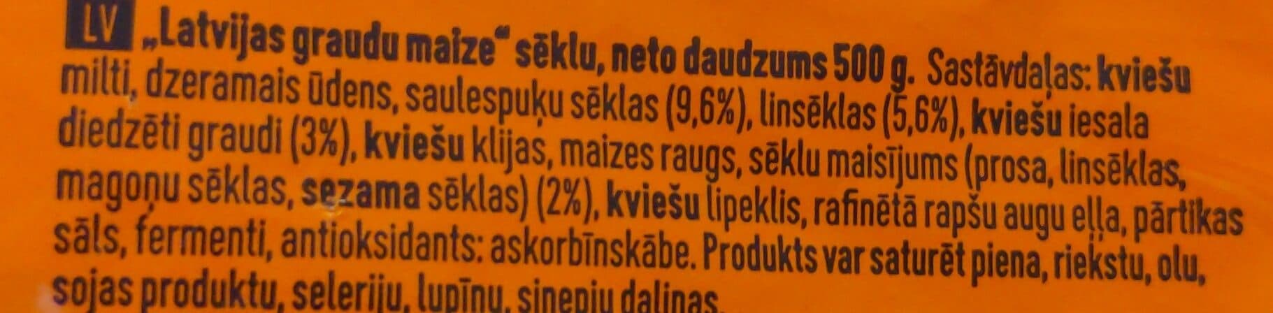 Latvijas Maiznieks Bread packshot