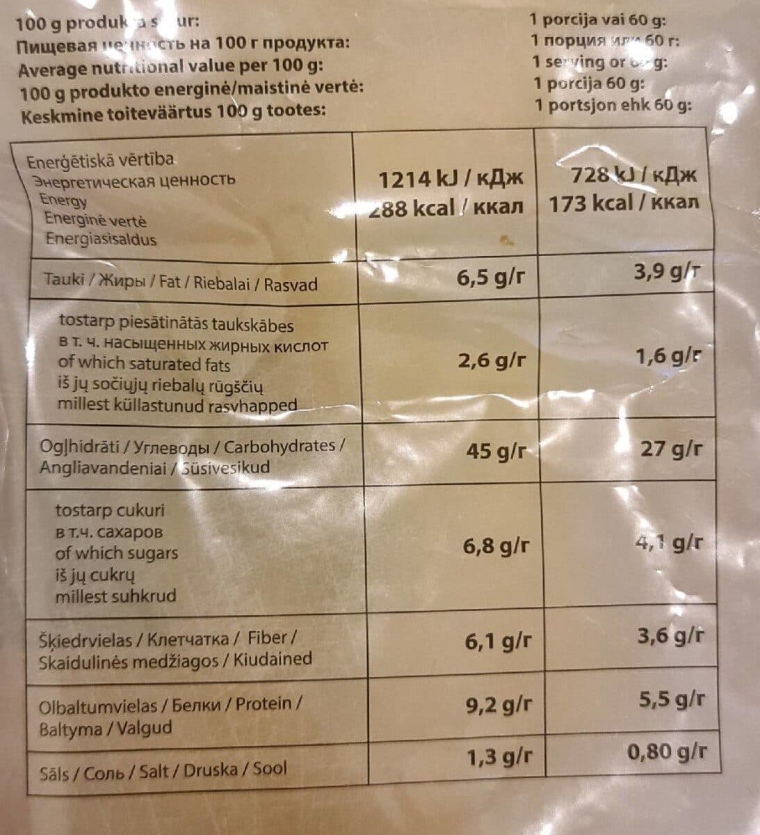Latvijas Maiznieks Whole grain tortilla packshot