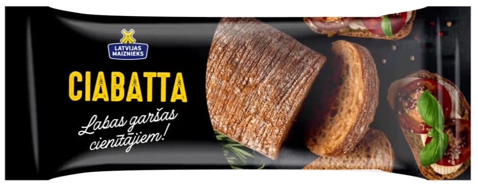 Latvijas Maiznieks Dark ciabatta IZCEP PATS packshot