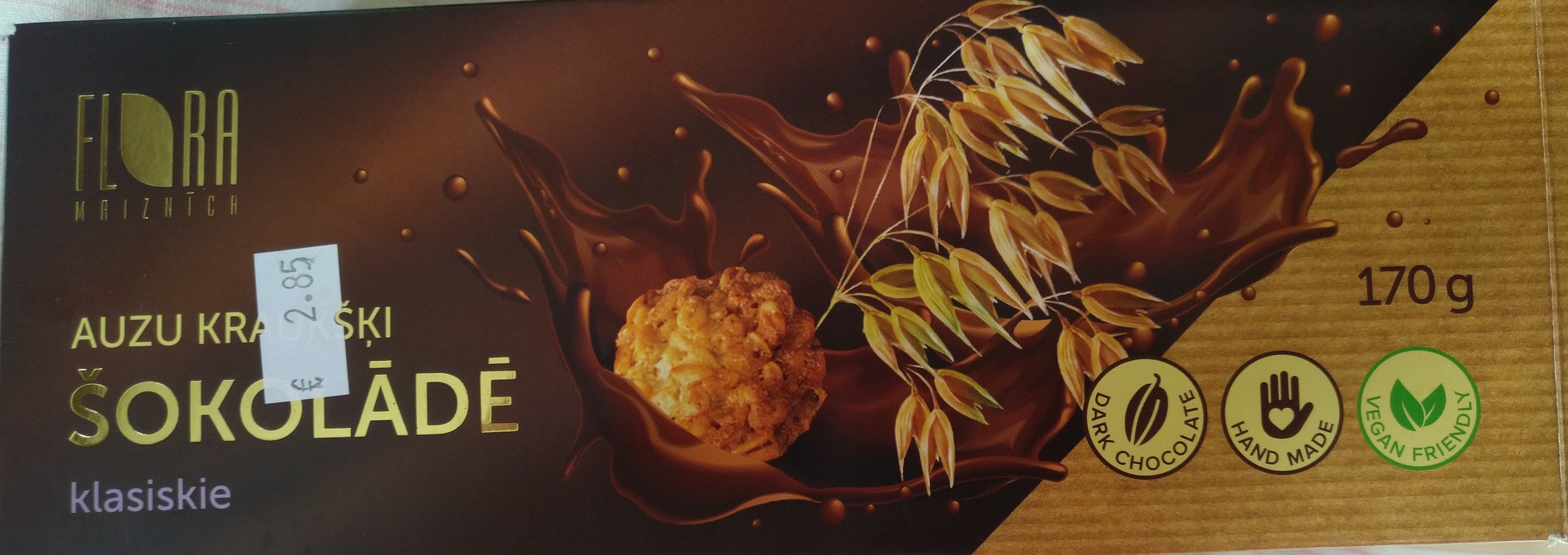 Flora Maiznīca Chocolate oat crunchies 30% dark chocolate packshot