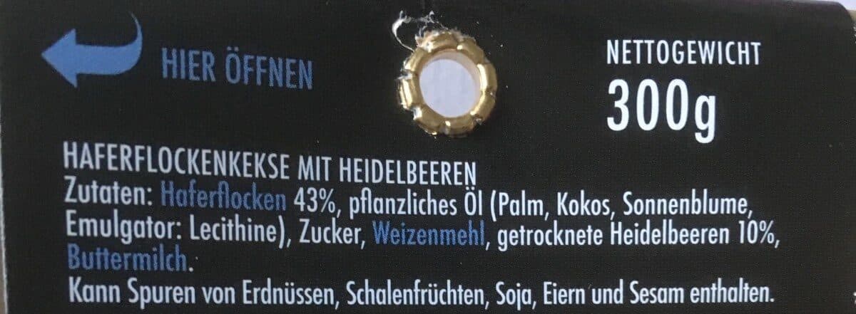 Flora Bäckerei Haferflocken-Kekse Heidelbeere packshot