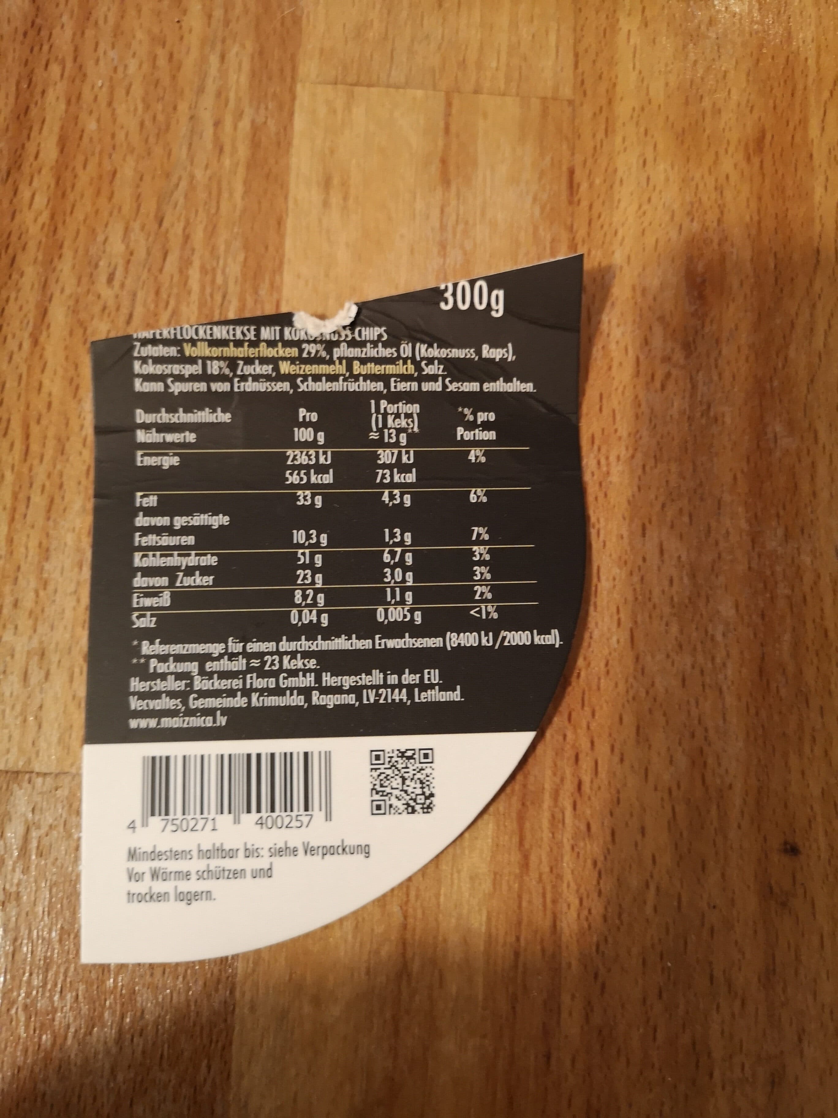 Flora Haferflocken-Kekse mit Kokosnuss-Chips packshot