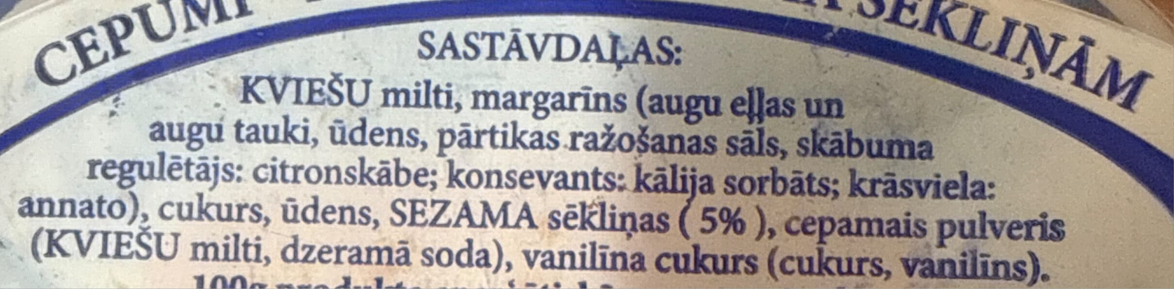 Siguldas Maiznieks Cookies With Sezam packshot