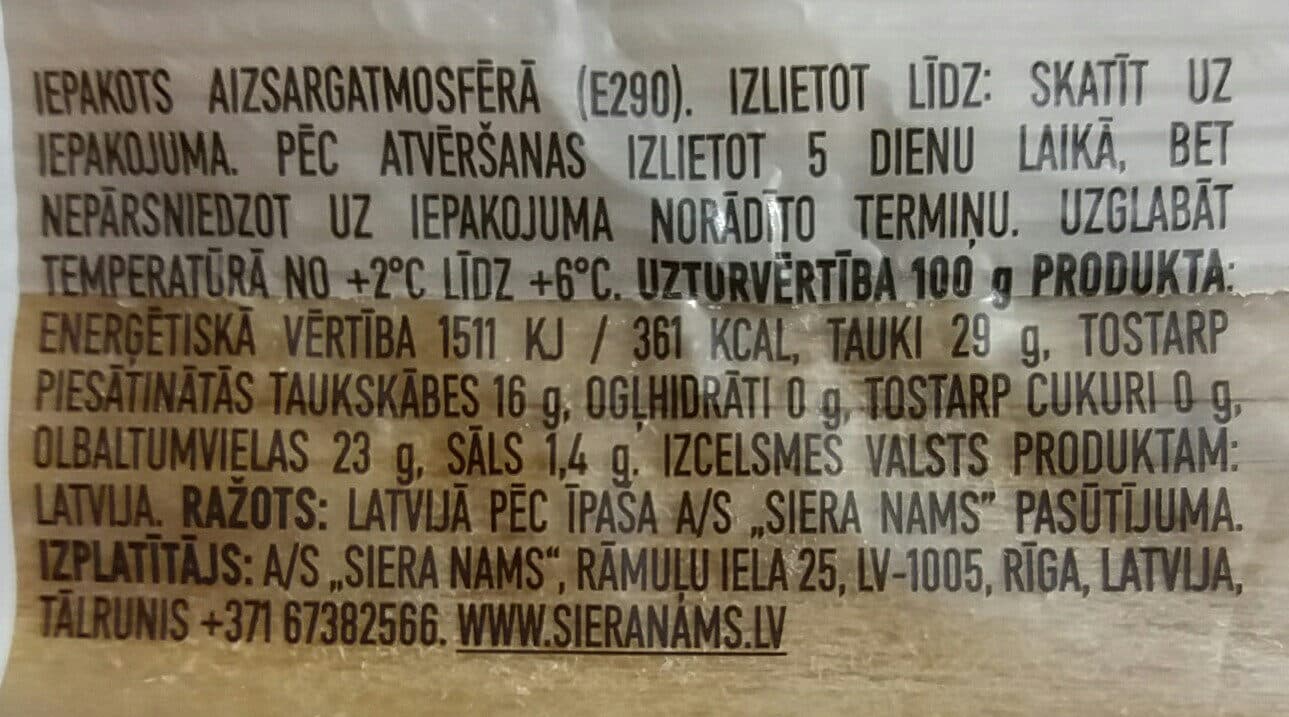 Siera Nams Čederas siers packshot