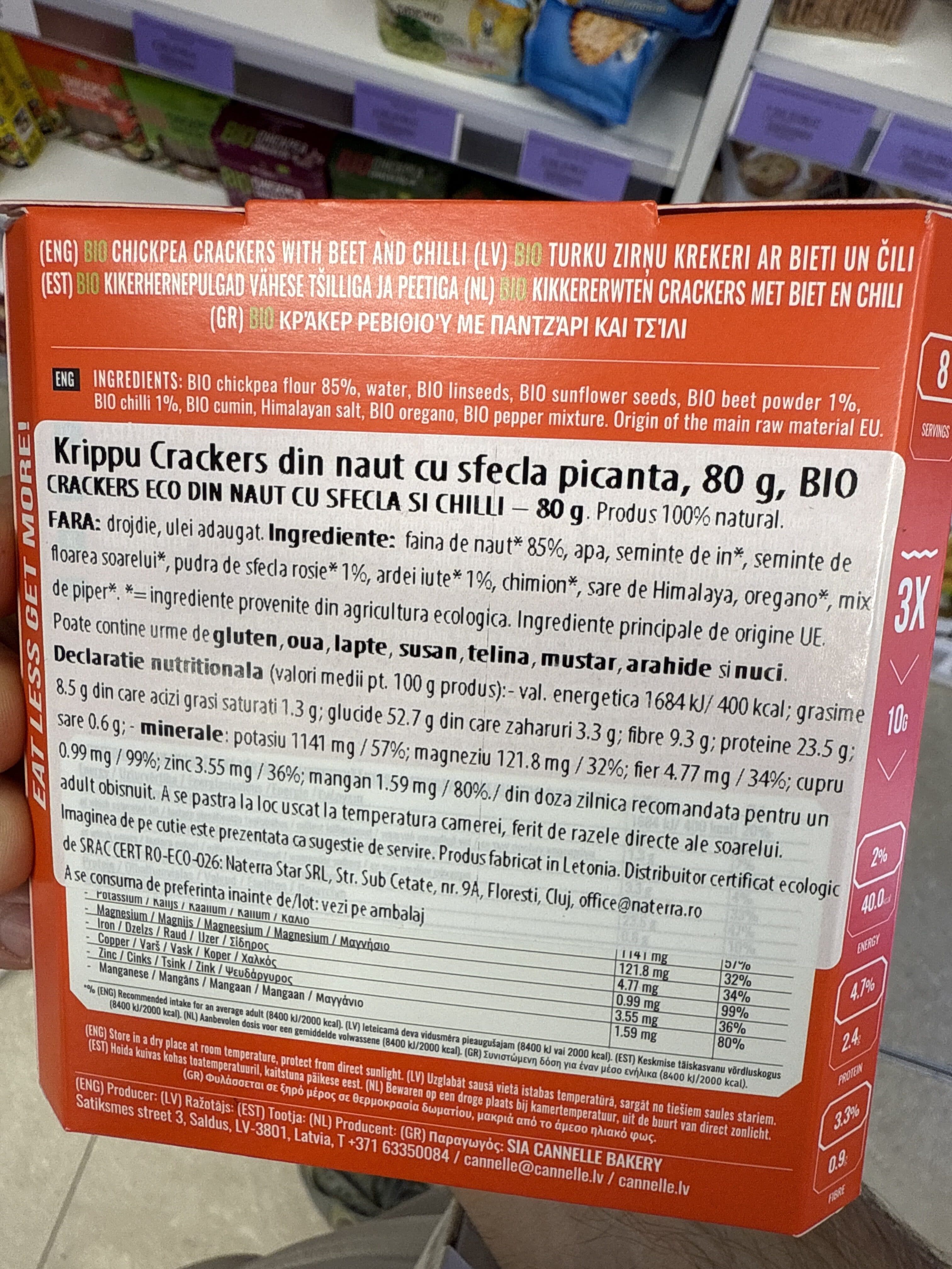 Krippu Bio Chickpea Crackers + Spicy Beet packshot