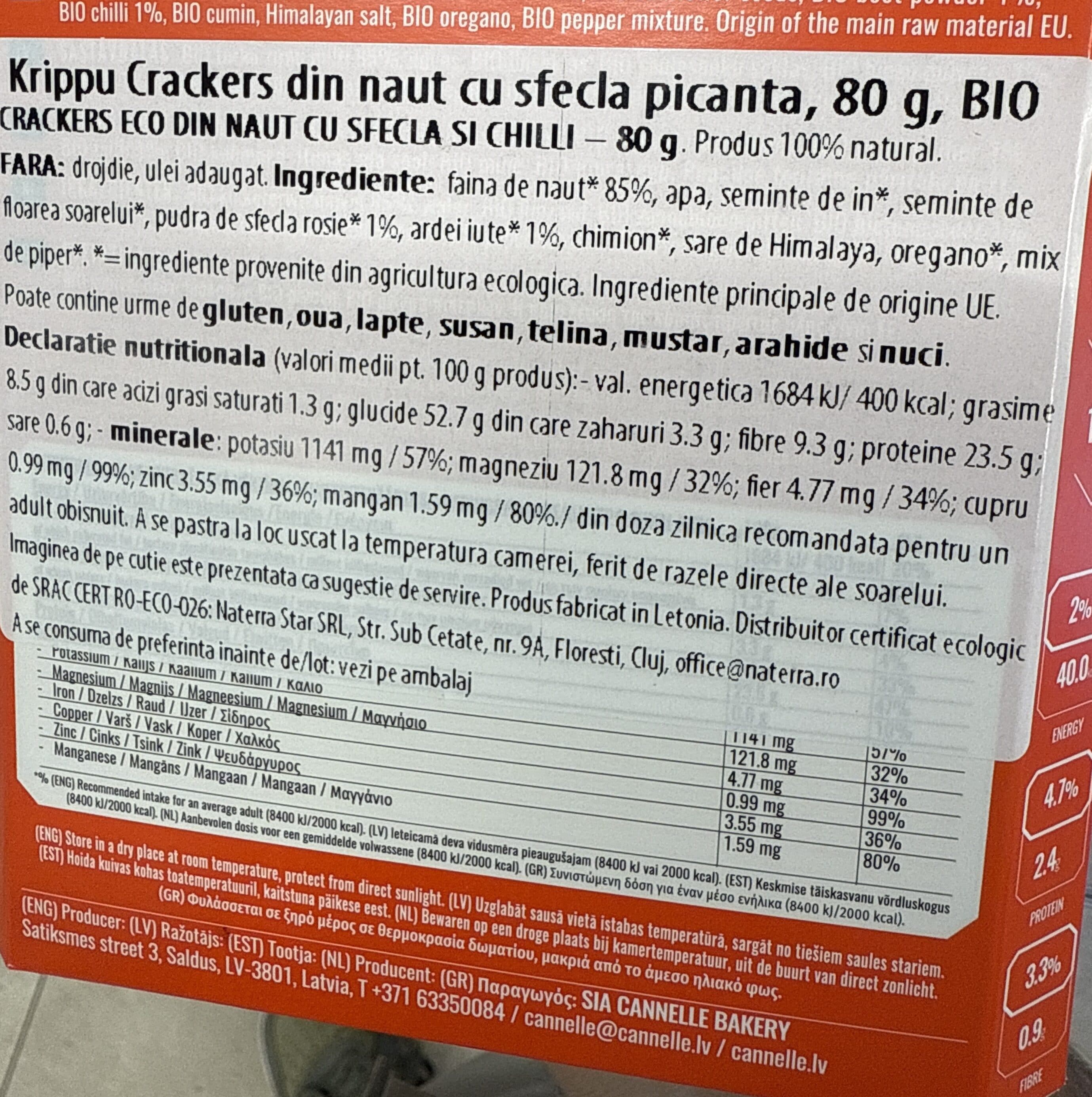 Krippu Bio Chickpea Crackers + Spicy Beet packshot