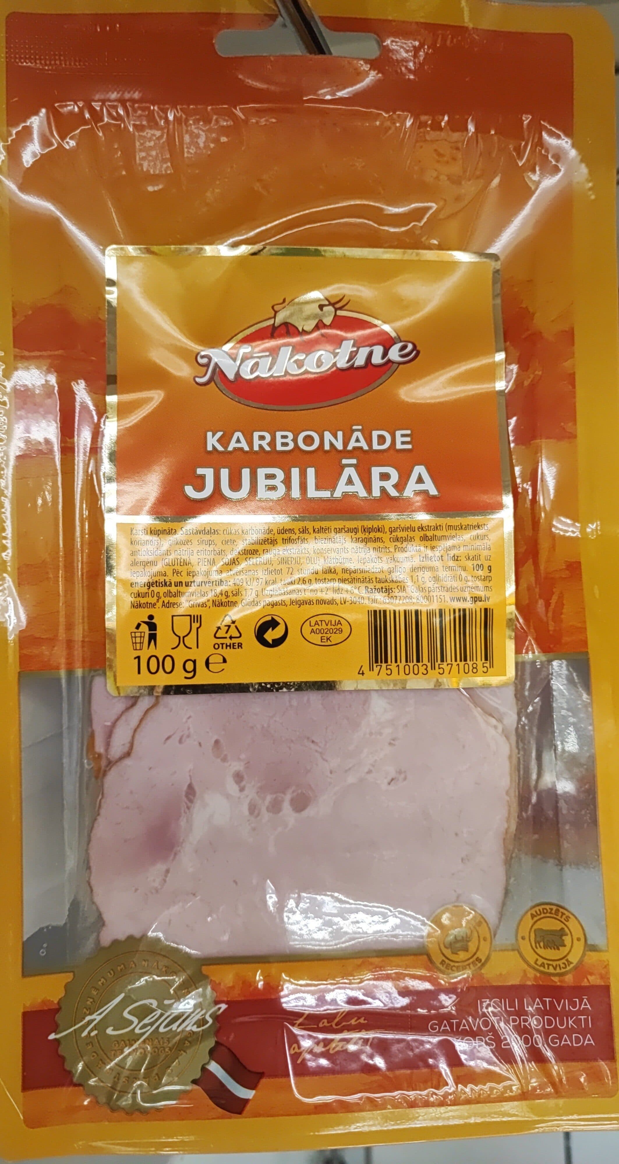 Nakotne Jubilāra karbonāde šķ. Nākotnes packshot