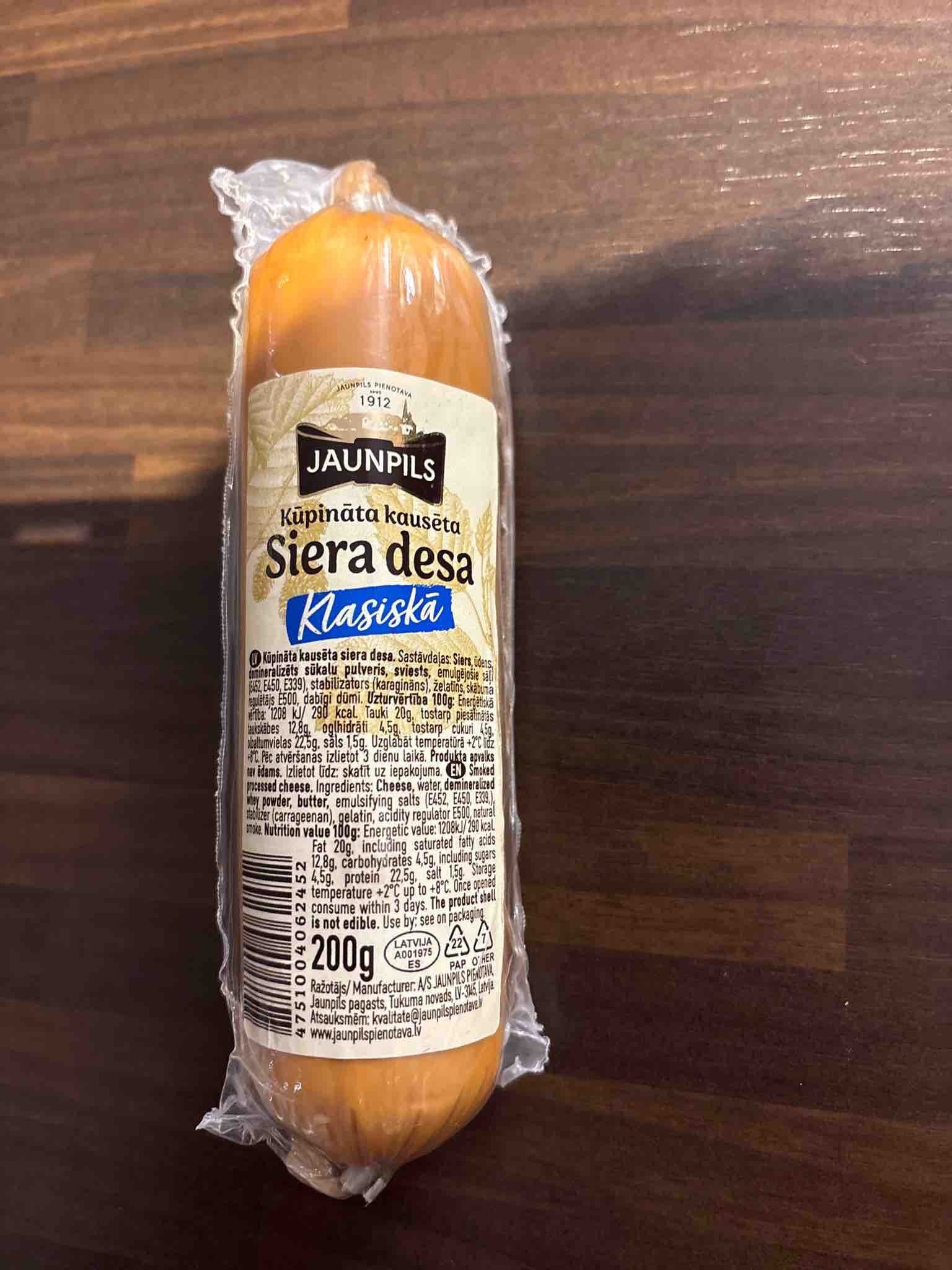 Jaunpils Kūpināta Kausēta Siera Desa Klasiskā packshot
