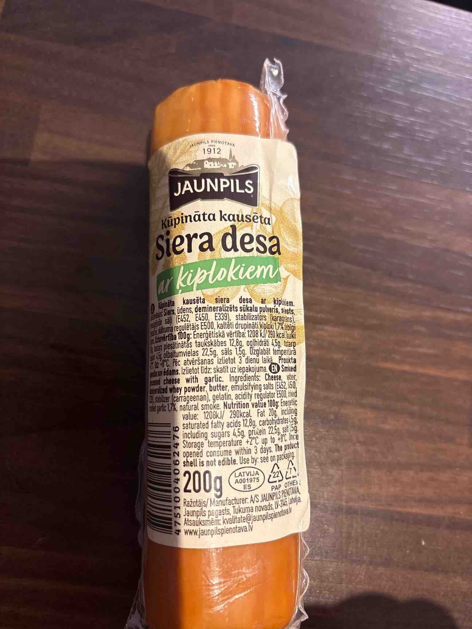 Jaunpils Kūpināta Kausēta Siera Desa Ar Ķiplokiem packshot