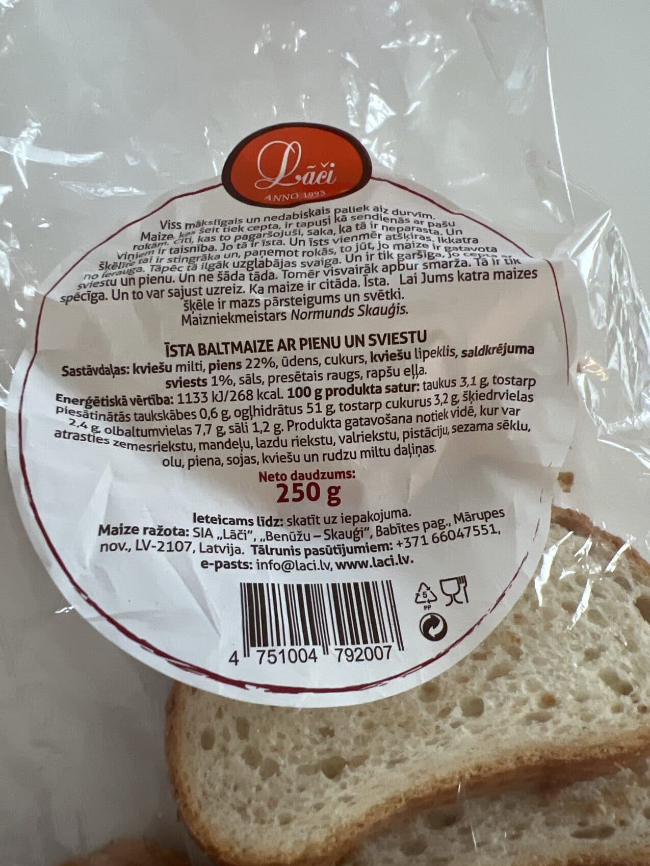 Lāči Īstā Baltmaize packshot