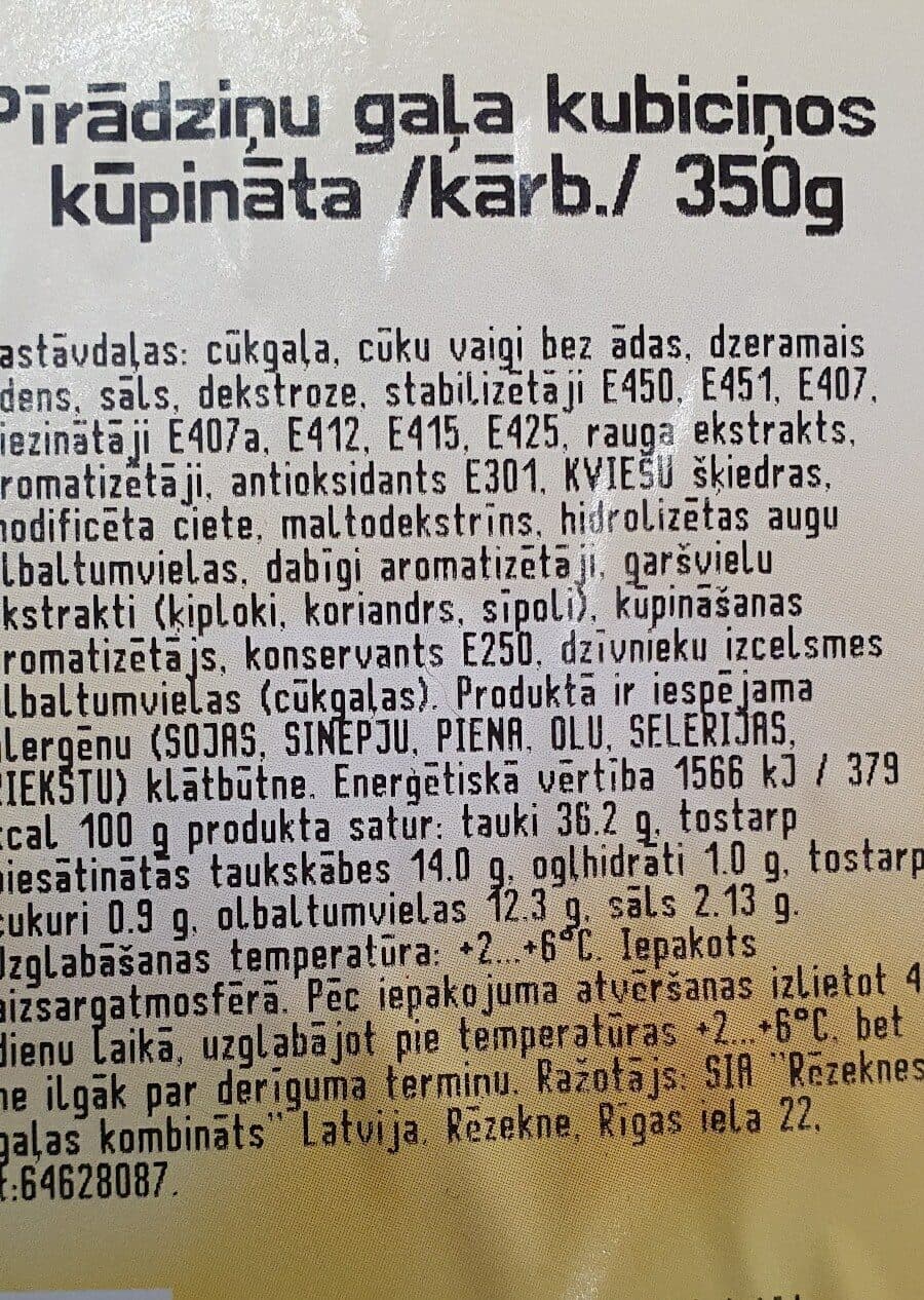 Rēzeknes Gaļas Kombināts Pīrādziņu Gaļa packshot