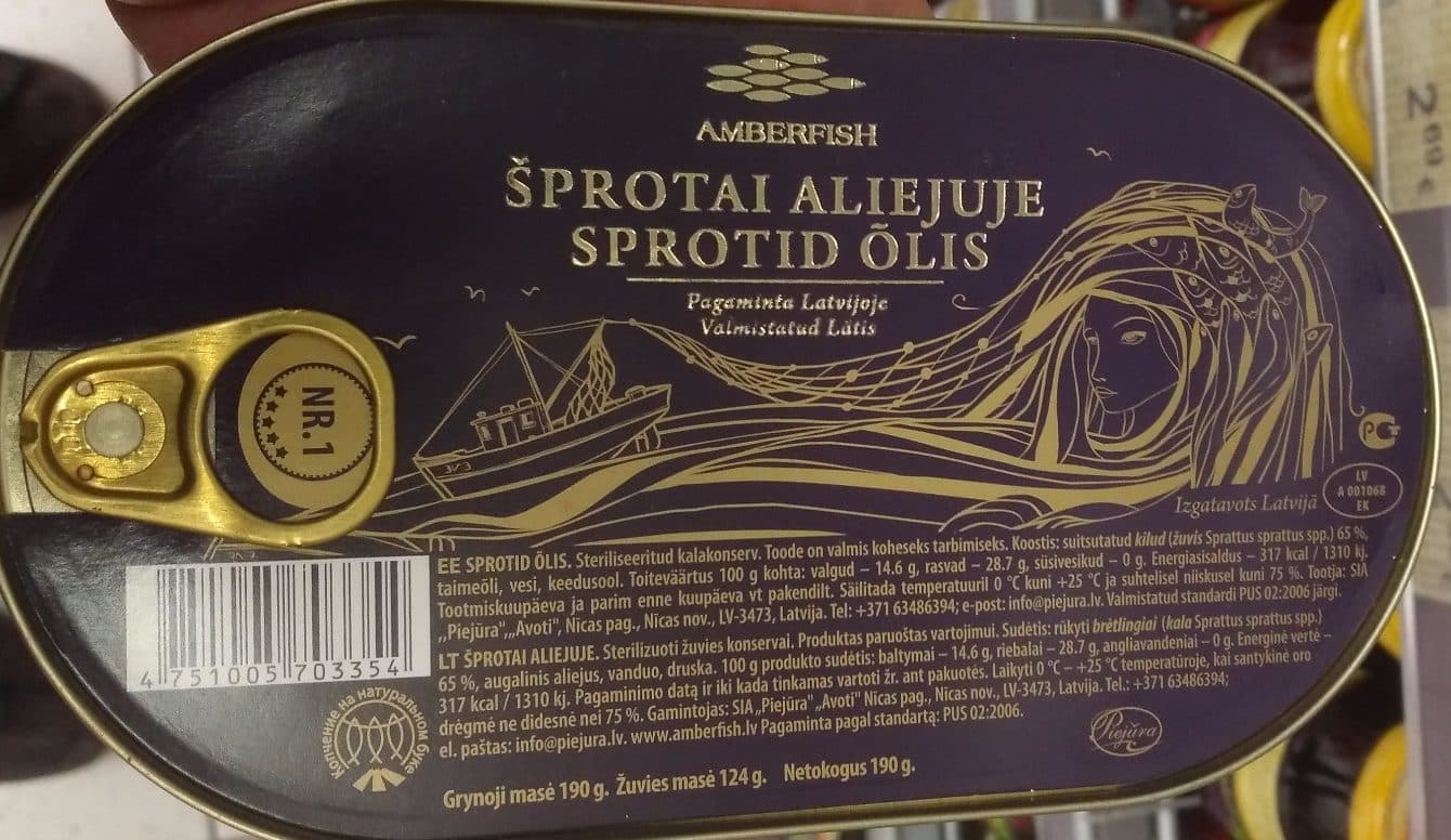 AMBERFISH Šprotai aliejuje packshot