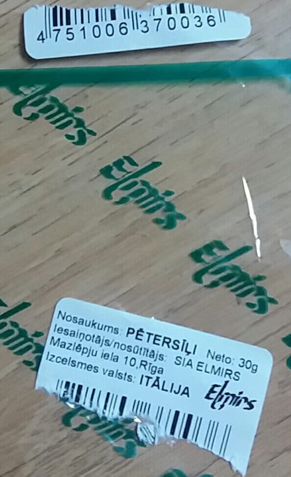 Elmirs Pētersīļi packshot