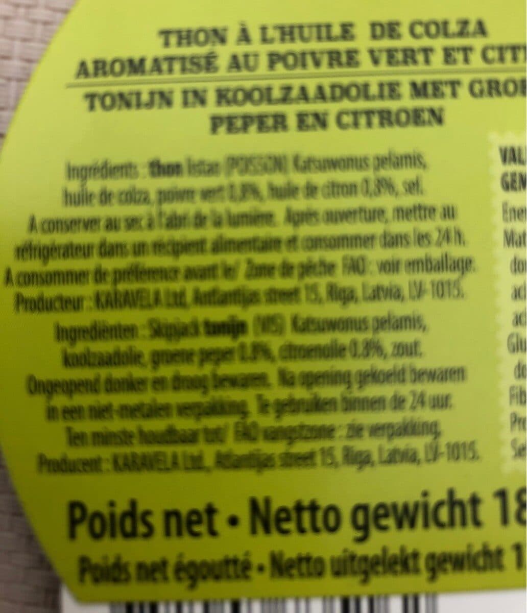 Open Food Facts Skipjack Thon à l'huile aromatisé au poivre packshot