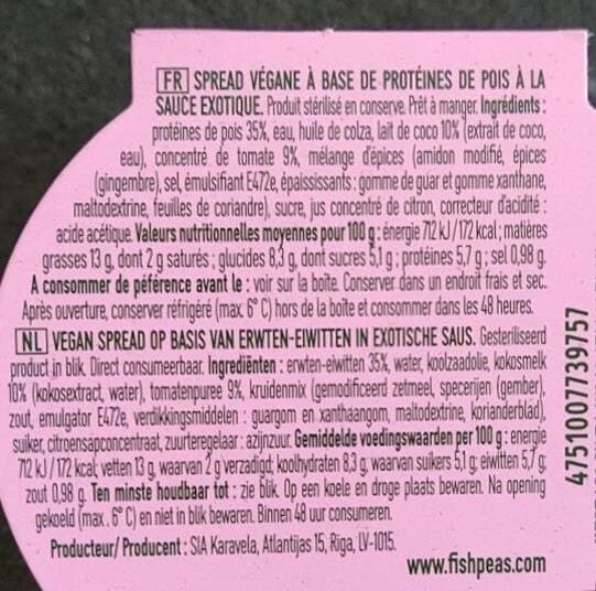 Open Food Facts Fishly Spread Exotic packshot
