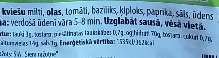 Siera ražotne Mājas makaroni ar garšaugiem packshot