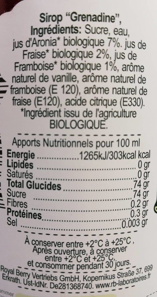 Open Food Facts Sirop de grenadine packshot