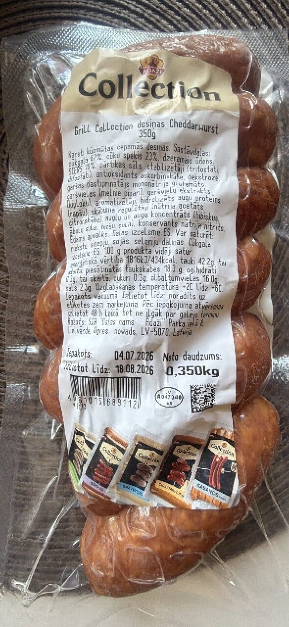 Ādaži Collection Cheddarwurst packshot