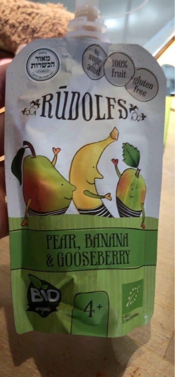 Pear,banana and gooseberry packshot