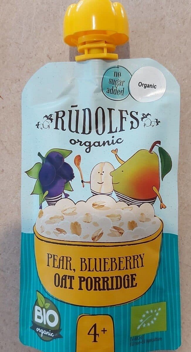 Pear blueberry oat porridge packshot