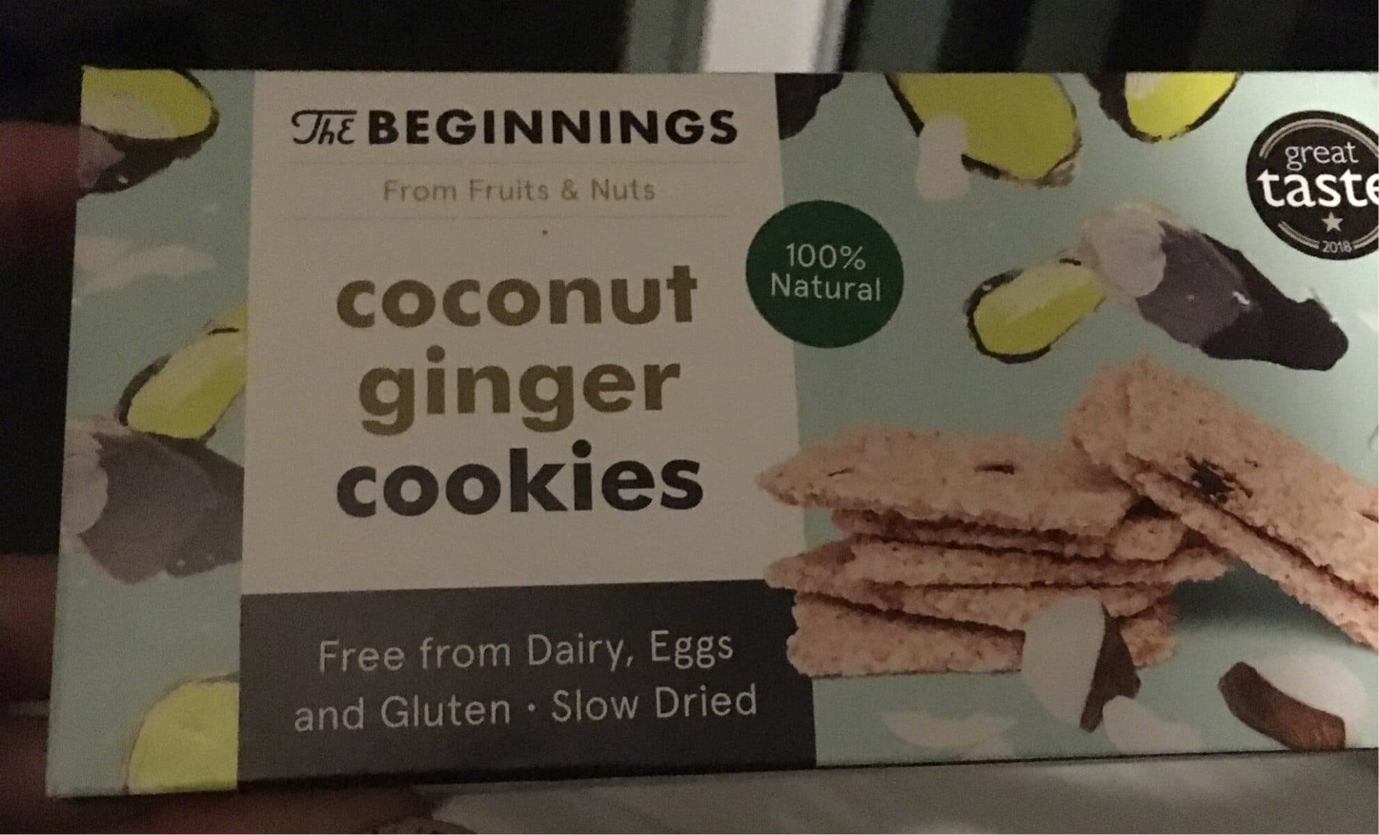 Coconut ginger cookies packshot