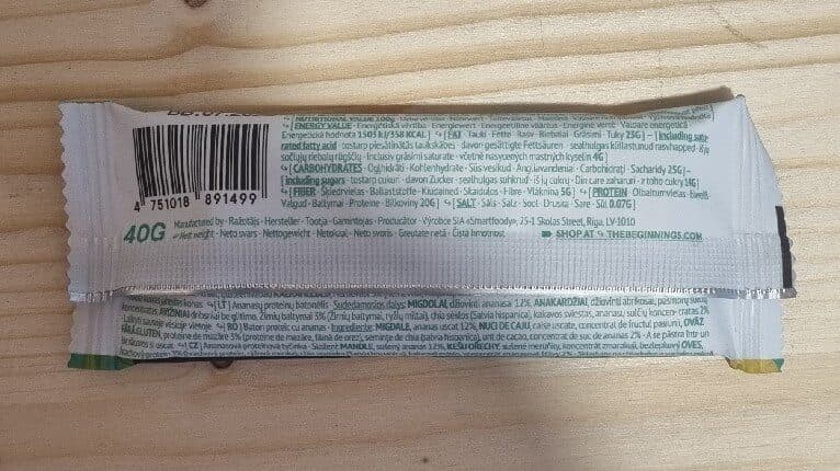 The Beginnings Barre proteine ananas packshot