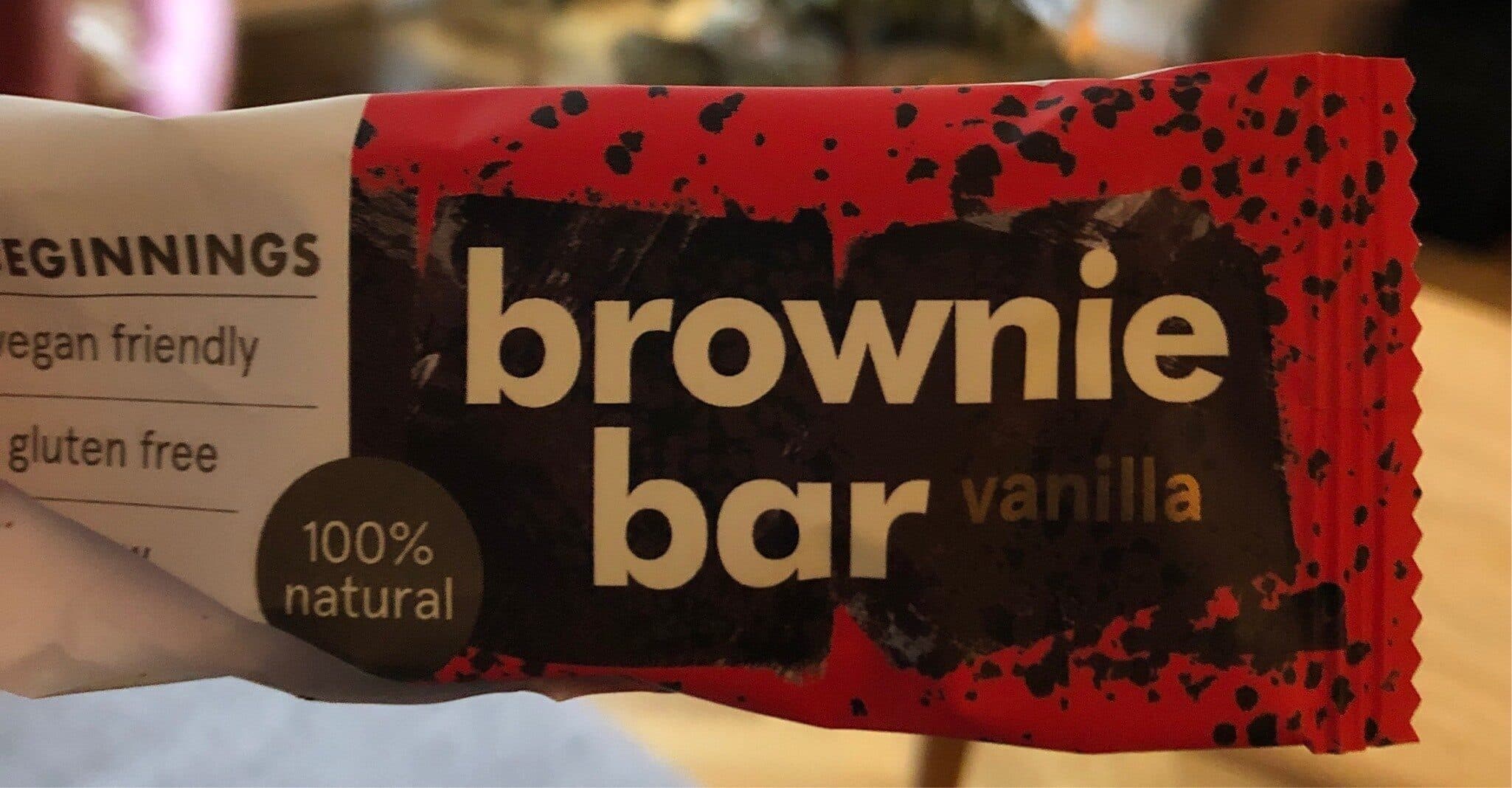 The Beginnings Brownie bar vanilla packshot