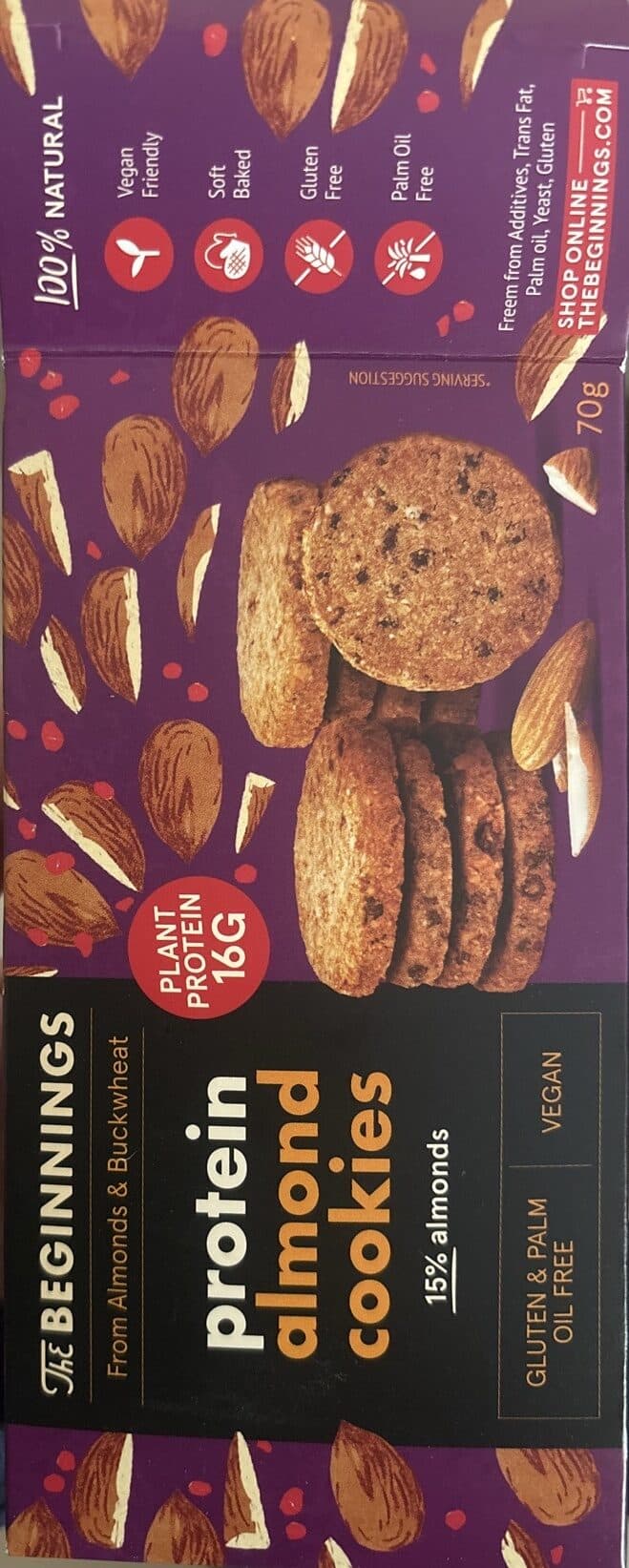 The Beginnings Protein Almond Cookies packshot